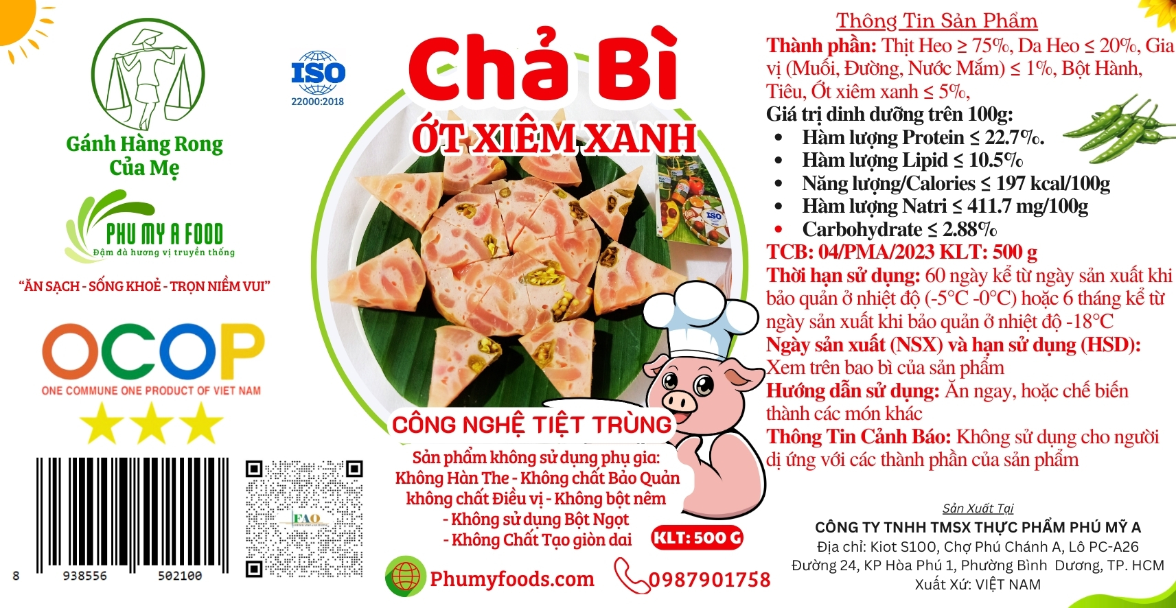 400 tem CHẢ bì ớt xiem xanh